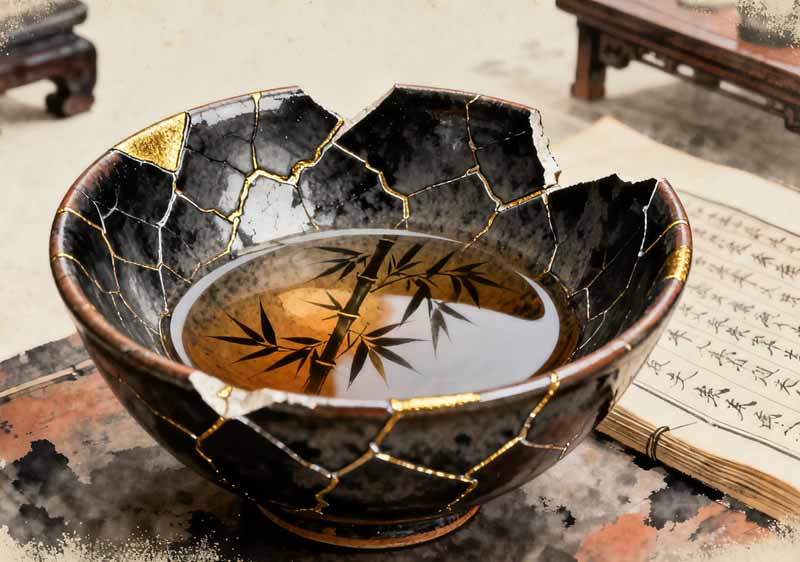 宋代建盏残件修复品